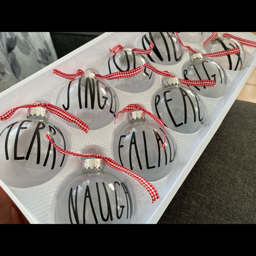 Rae Dunn inspired Christmas ornaments